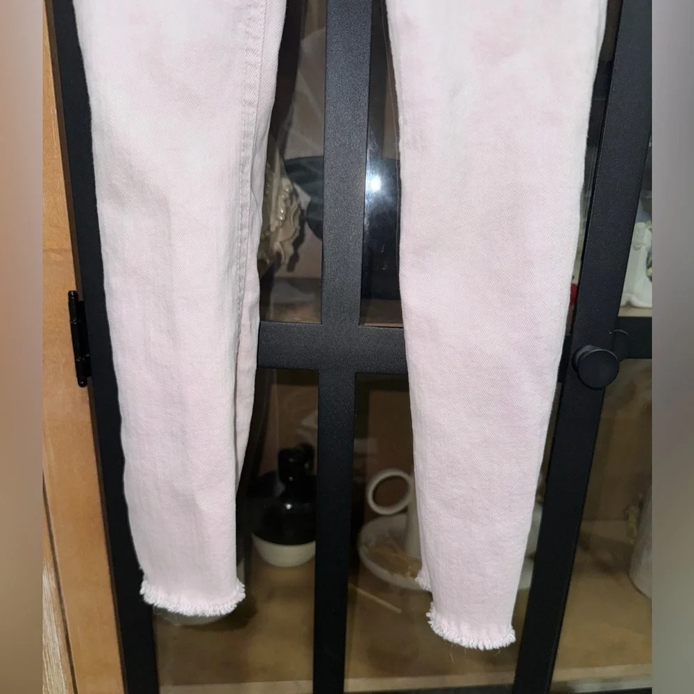 Zara Kids jeans toddler pants girl buttons high rise waisted skinny raw hem